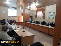 جلسه ویدیو کنفرانس درخصوص چگونگی برگزاری کلاسهای مجازی با حضور مسئولین پردیس رسالت، شهید مطهری و مدیران گروه در سالن شهید شوشتری 